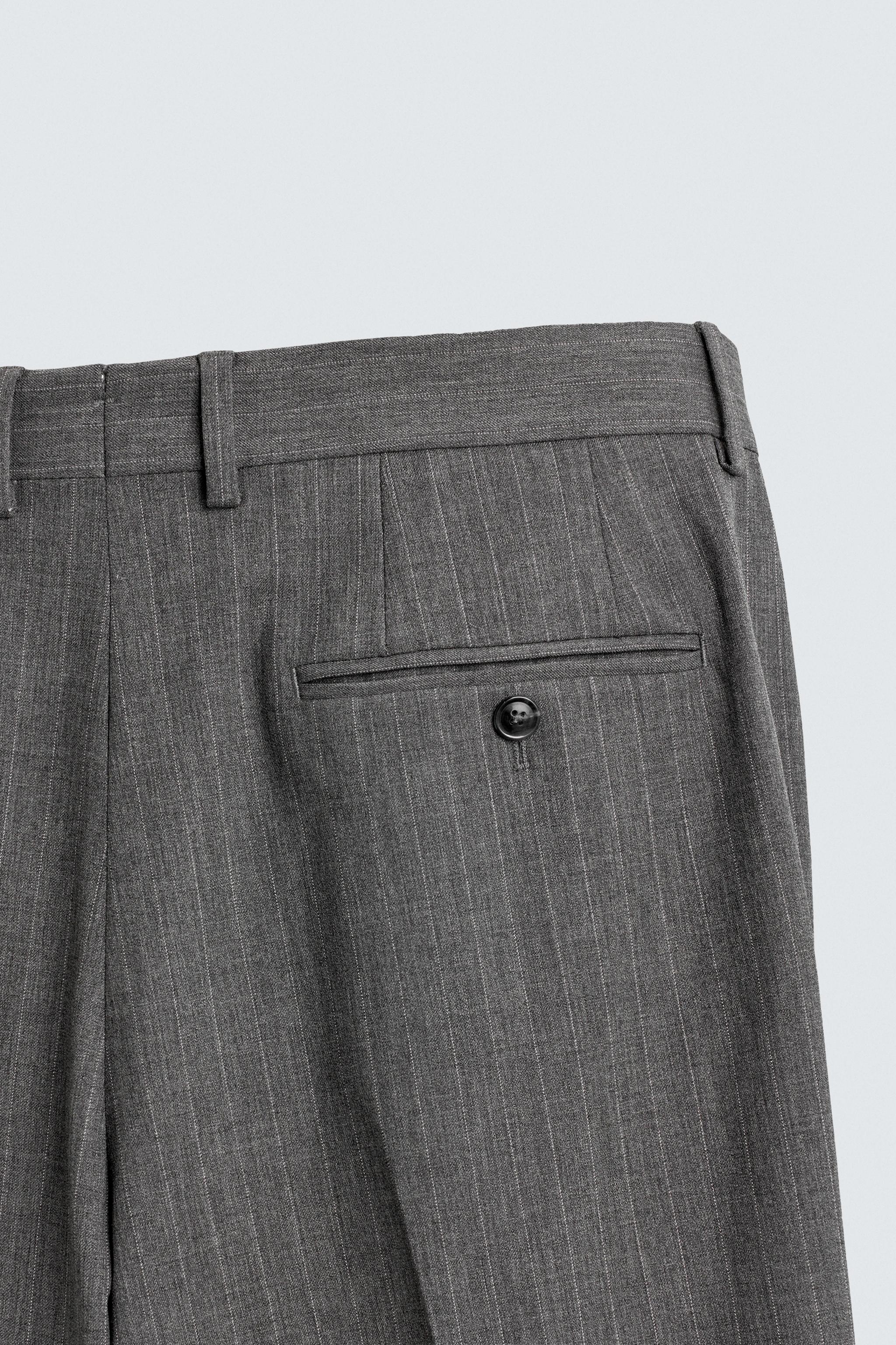 PANTALON DE COSTUME À RAYURES EN LAINE